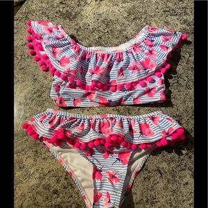Girls size ten bath suit floral